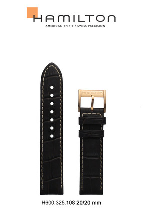 Uhrenarmband Hamilton H600325108 Leder Braun 20mm