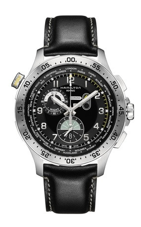 Uhrenarmband Hamilton H76714735 Leder Schwarz 22mm