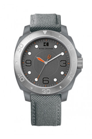 Uhrenarmband Hugo Boss HB-142-1-29-2395 / HO1512666 Textil Grau 20mm