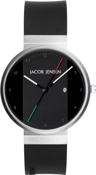 Uhrenarmband Jacob Jensen 732 / 738 / 740 / 742 / 743 Leder Schwarz 17mm