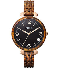 Uhrenarmband Fossil JR1410 Kunststoff Braun 10mm