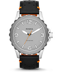 Uhrenarmband Fossil JR1449 Leder Schwarz 22mm