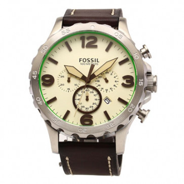 Uhrenarmband Fossil JR1496 Leder Braun 24mm