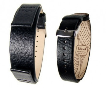 Uhrenarmband Fossil JR9674 Leder Schwarz