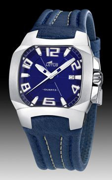 Uhrenarmband Lotus 15507-3 Leder Blau 18mm