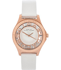 Uhrenarmband Marc by Marc Jacobs MBM1360 Leder Weiss 16mm