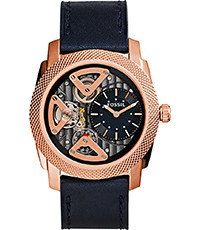 Uhrenarmband Fossil ME1158 Leder Blau 24mm