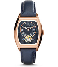 Uhrenarmband Fossil ME3048 Leder Blau 20mm