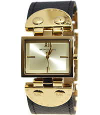 Uhrenarmband Michael Kors MK2370 Leder Schwarz 26mm