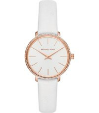 Uhrenarmband Michael Kors MK2802 Leder Weiss 14mm