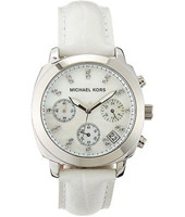 Uhrenarmband Michael Kors MK5094 Leder Weiss 18mm