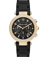 Uhrenarmband Michael Kors MK6404 Silikon Schwarz 20mm
