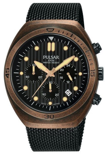 Uhrenarmband Pulsar VD53-X307 / PT3984X2 / PHA152X Milanese Schwarz