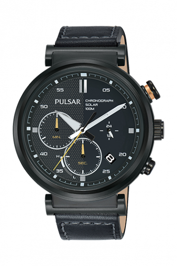 Uhrenarmband Pulsar PZ5071X1 Leder Schwarz 22mm