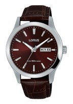 Uhrenarmband Lorus VX43-X097 / RXN31DX9 / RHG089X Leder Braun 20mm