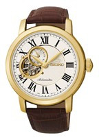 Uhrenarmband Seiko 4R39-00K0 / SSA232K1 Leder Braun 18mm