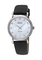 Uhrenarmband Seiko 7N89-0AY0 / SXB433P2 / L0GR011J0 Leder Schwarz 16mm