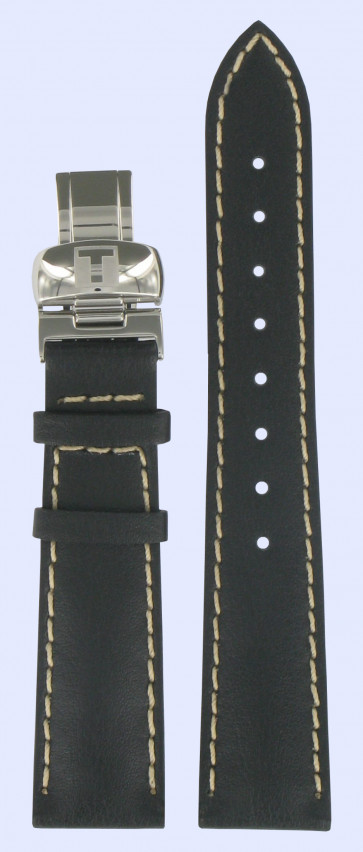 Uhrenarmband Tissot T600017225 Leder Schwarz 17mm