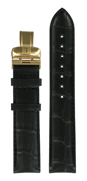 Uhrenarmband Tissot T0064283605200A / T600030616 / T600.510191 / Le Locle Leder Schwarz 19mm