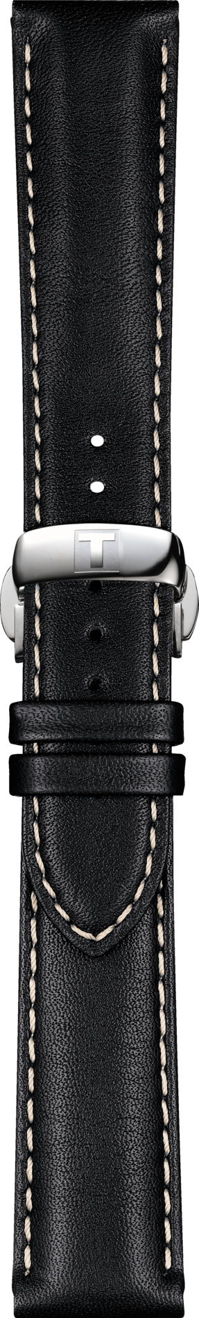 Uhrenarmband Tissot T600045690 / T9274074606101A Leder Schwarz 20mm