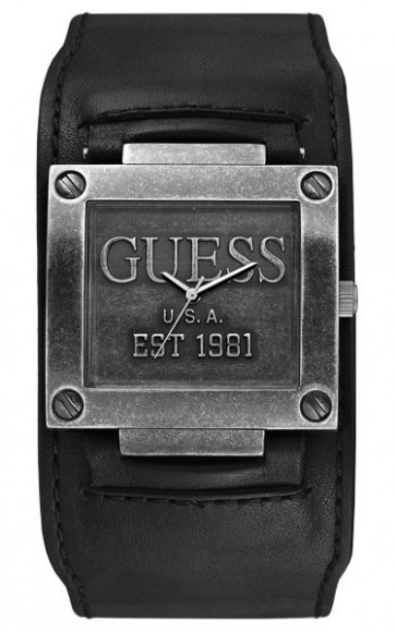 Uhrenarmband Guess W0418G2 Leder Schwarz