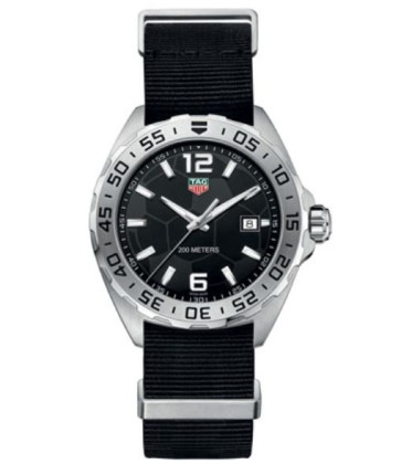 Uhrenarmband Tag Heuer WAZ1015 / BC0887 Segeltuch Schwarz 21.5mm