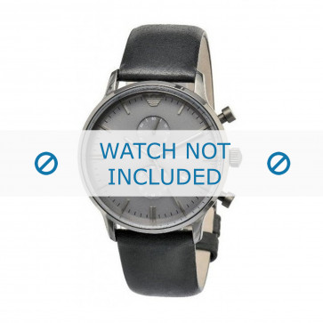 Armani Uhrenarmband AR0388 Leder Schwarz 22mm