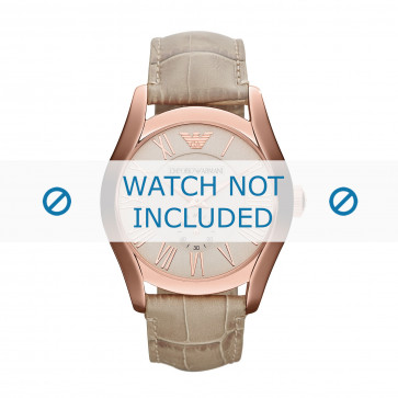 Armani Uhrenarmband AR1667 Leder Beige 22mm + standardnähte