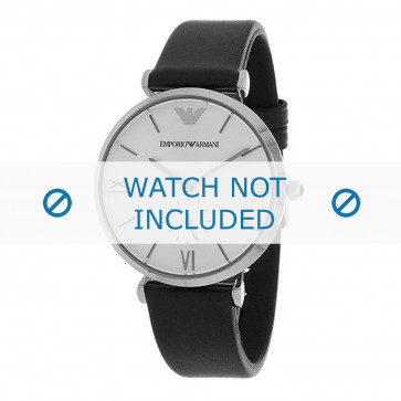 Uhrenarmband Armani AR1674 Leder Schwarz 18mm