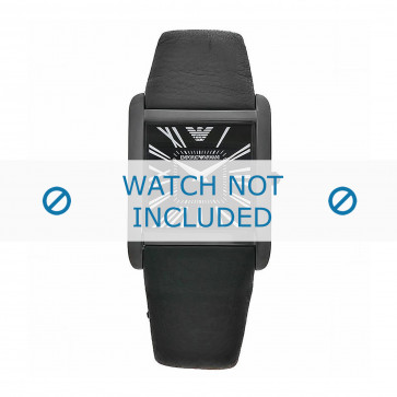 Armani Uhrenarmband AR2027 Leder Schwarz 24mm