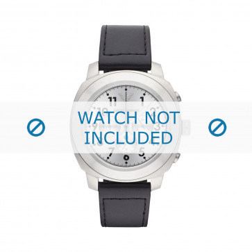 Armani Uhrenarmband AR6054 Leder Schwarz 22mm + schwarzen nähte