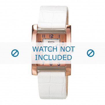 Boccia Uhrenarmband 3141-04 (BO3141-04-40WI) Leder Weiss + standardnähte