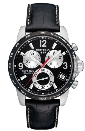 Uhrenarmband Certina C610007730 / C536.7029.42.65 Leder Schwarz 20mm