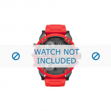 Uhrenarmband Diesel DZ7370 Stahl/Silikon Rot 28mm