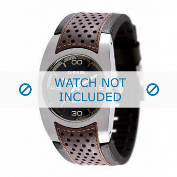 Diesel Uhrenarmband DZ4014 Leder Braun + braunen nähte