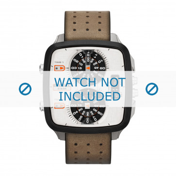 Diesel Uhrenarmband DZ7303 Leder Cremeweiß / Beige 24mm