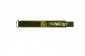 Esprit Uhrenarmband ES101333002U Klettband Grün 16mm + braunen nähte