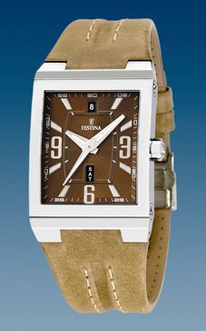 Uhrenarmband Festina F16185-4 Leder Hellbraun 16mm