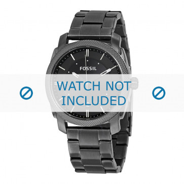 Uhrenarmband Fossil FS4774 / PDR2095 / PDR2092 Stahl Anthrazitgrau 22mm