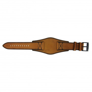 Fossil Uhrenarmband FS4616 Leder Cognac 22mm + schwarzen nähte