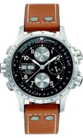 Hamilton Uhrenarmband H77616533 / H600.776.103 Leder Cognac 22mm + weiße nähte