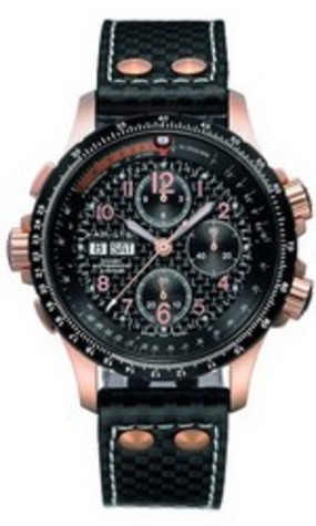 Uhrenarmband Hamilton H77696793 / H600.776.127 Leder Schwarz 22mm