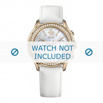 Hugo Boss Uhrenarmband 1502261 / HB-105-3-34-2362S / HB659302326 Leder Weiss 20mm + weiße nähte