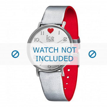 Ice Watch Uhrenarmband 013375 Leder Silber 18mm