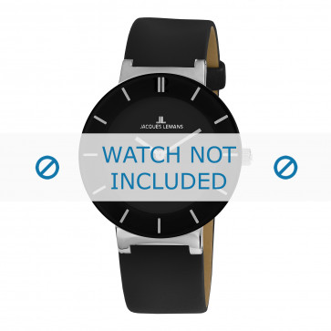 Jacques Lemans Uhrenarmband 1-1867A Leder Schwarz