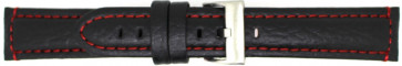 Uhrenarmband Universal 394.01.06 Leder Schwarz 24mm