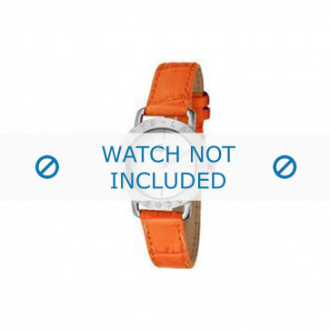 Lacoste Uhrenarmband 2000513 / LC-05-3-14-0167 Leder Orange 13mm + orange nähte