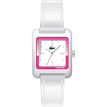 Lacoste Uhrenarmband 2000548 / LC-40-3-29-2195 Leder Weiss 20mm