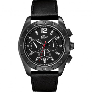 Uhrenarmband Lacoste 2010609 / LC-53-1-34-2302 Leder Schwarz 24mm