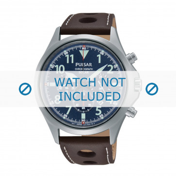 Pulsar Uhrenarmband VS75-X001-PX5029X1 Leder Braun 18mm + weiße nähte